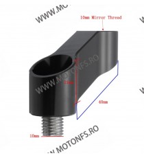 Set 2 Adaptoare (extensie) + Adaptoare Oglinda M10 M8 Moto ATV Scuter Stanga Si Dreapta Material Aluminiu 5DY6E1  Suport Adap...