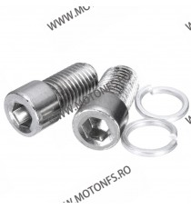 Set 2 Adaptoare (extensie) + Adaptoare Oglinda M10 M8 Moto ATV Scuter Stanga Si Dreapta Material Aluminiu 5DY6E1  Suport Adap...