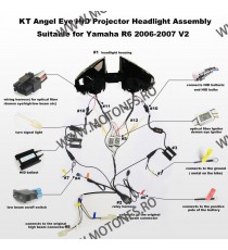 KT LED Angel Halo Eyes Projector Headlight Assembly For Yamaha R6 2006 2007 Blue   Faruri Custom 1,300.00 1,300.00 1,092.44 1...