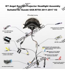 KT LED Halo Eye Headlight Assembly for Suzuki GSXR750 GSXR600 2011-2017 White   Faruri Custom 1,300.00 1,300.00 1,092.44 1,09...