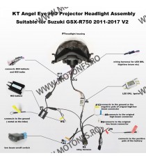 KT LED Halo Eye Headlight Assembly for Suzuki GSXR750 GSXR600 2011-2017 White Y9W5O  GSXR600/750 2011-2014 1,300.00 1,300.00 ...
