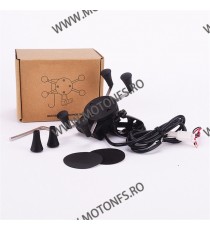 Suport telefon gps moto cu incarcatoare rapide USB fixare pe ghidon STGPS6375 STGPS6375  Suport Telefon & GPS 85,00 lei 85,00...