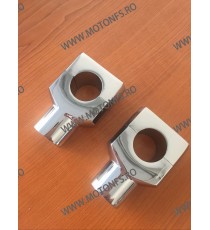 25 mm Inaltatore / Suport Ghidon Chrome Round 1 Inch Handlebar Riser Clamp Compatible With Harley Kawasaki Suzuki Yamaha Hond...