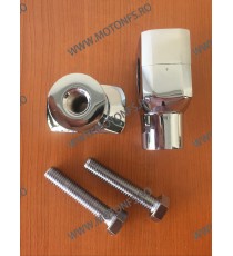25 mm Inaltatore / Suport Ghidon Chrome Round 1 Inch Handlebar Riser Clamp Compatible With Harley Kawasaki Suzuki Yamaha Hond...