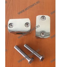 25 mm Inaltatore / Suport Ghidon Chrome Round 1 Inch Handlebar Riser Clamp Compatible With Harley Kawasaki Suzuki Yamaha Hond...