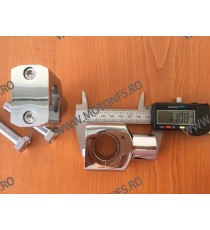 25 mm Inaltatore / Suport Ghidon Chrome Round 1 Inch Handlebar Riser Clamp Compatible With Harley Kawasaki Suzuki Yamaha Hond...