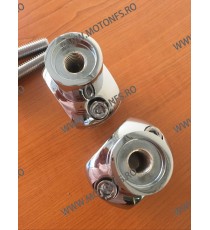 25 mm Inaltatore / Suport Ghidon Chrome Round 1 Inch Handlebar Riser Clamp Compatible With Harley Kawasaki Suzuki Yamaha Hond...