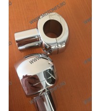 25 mm Inaltatore / Suport Ghidon Chrome Round 1 Inch Handlebar Riser Clamp Compatible With Harley Kawasaki Suzuki Yamaha Hond...