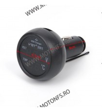 Incarcator Moto Auto 2,1A / Termometru Si Voltmetru Digital, 12-24 Volti Cod Tv7106 tv7106  USB Voltmetru Moto  56,00 RON 56,...