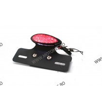 Stop Frana / Lampa Spate Suport Numar LED Moto Universal Cafe Racer Cromat Chooper Bobber Yamaha Kawasaki Honda Suzuki ST-118...