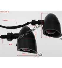 Set 2 Buc Semnale Bullet Semnalizatoare Bec Moto Cafe Racer Bobber Chopper Retro XRL-208 XRL-208  Semnal Universale Cafe Race...