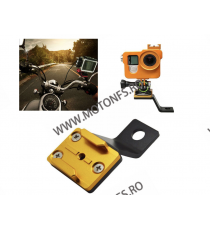 Suport Metalic De Prindere Camera Pe Motocicleta / Bicicleta Auriu Cod AMDP7086-1 amdp7086-1  Accesorii Camere Sport 49,00 RO...