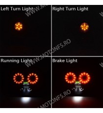 Stop cu leduri Si semnale integrate Suport Numar LED Moto Universal Cafe Racer Chooper Bobber Sti2038 Sti2038  Stopuri Moto U...