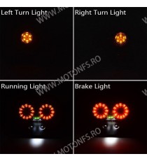 Stop cu leduri Si semnale integrate Suport Numar LED Moto Universal Cafe Racer Cromat Chooper Bobber Sti2038 Sti2038  Acasa 9...