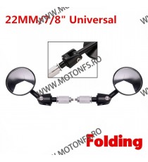 Set 2 oglinzi + capete ghidon Negru UNIVERSALE MOTO SCUTER ATV HONDA YAMAHA SUZUKI KAWASAKI DUCATI BMW TRIUMPH SH-6012/BK  Og...