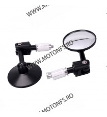 Set 2 oglinzi + capete ghidon Negru UNIVERSALE MOTO SCUTER ATV HONDA YAMAHA SUZUKI KAWASAKI DUCATI BMW TRIUMPH SH-6012/BK  Og...