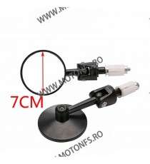 Set 2 oglinzi + capete ghidon Negru UNIVERSALE MOTO SCUTER ATV HONDA YAMAHA SUZUKI KAWASAKI DUCATI BMW TRIUMPH SH-6012/BK  Og...