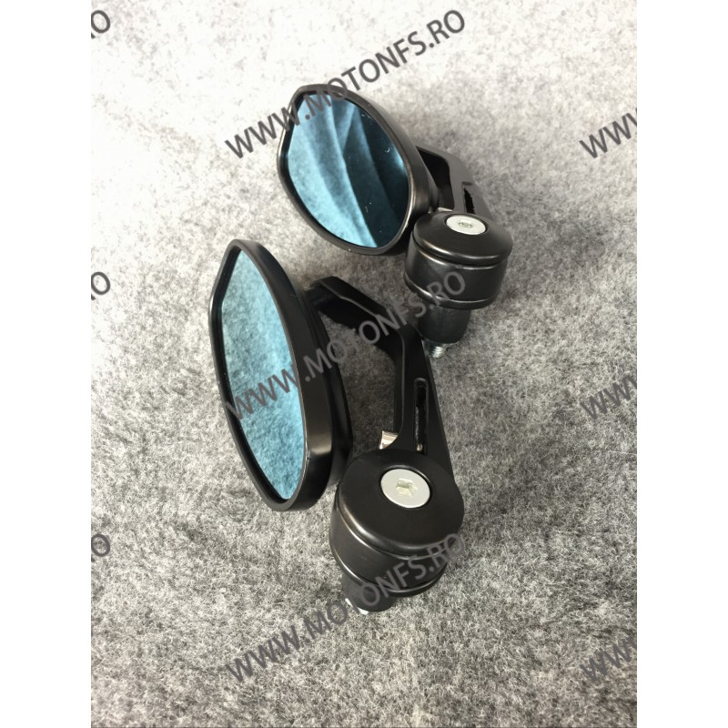 Set 2Buc Oglinzi pentru capatul de ghidon Negru UNIVERSALE MOTO SCUTER ATV HONDA YAMAHA SUZUKI KAWASAKI DUCATI BMW TRIUMPH OC...
