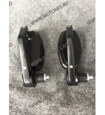 Set 2Buc Oglinzi pentru capatul de ghidon Negru UNIVERSALE MOTO SCUTER ATV HONDA YAMAHA SUZUKI KAWASAKI DUCATI BMW TRIUMPH OC...