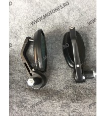 Set 2Buc Oglinzi pentru capatul de ghidon Negru UNIVERSALE MOTO SCUTER ATV HONDA YAMAHA SUZUKI KAWASAKI DUCATI BMW TRIUMPH OC...