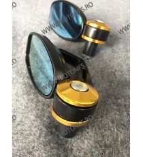 Set 2 Oglinda pentru capatul de ghidon Auriu UNIVERSALE MOTO SCUTER ATV HONDA YAMAHA SUZUKI KAWASAKI DUCATI BMW TRIUMPH sf-11...