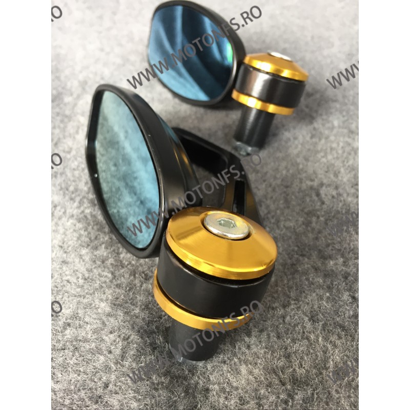 Set 2 Oglinda pentru capatul de ghidon Auriu UNIVERSALE MOTO SCUTER ATV HONDA YAMAHA SUZUKI KAWASAKI DUCATI BMW TRIUMPH sf-11...