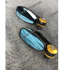 Set 2 Oglinda pentru capatul de ghidon Auriu UNIVERSALE MOTO SCUTER ATV HONDA YAMAHA SUZUKI KAWASAKI DUCATI BMW TRIUMPH sf-11...