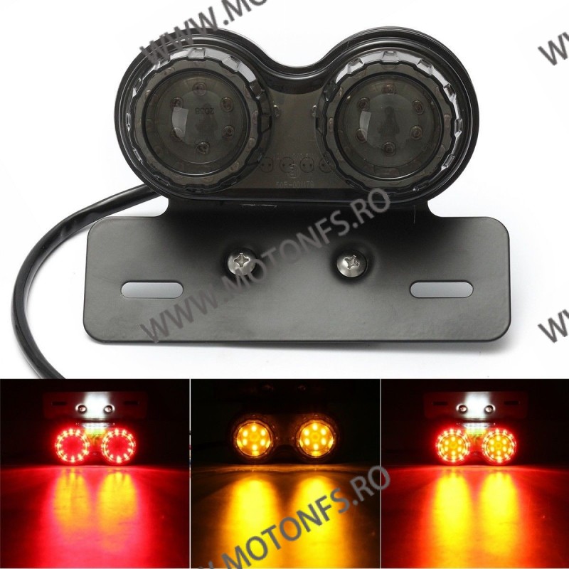 Stop cu leduri Si semnale integrate Suport Numar LED Moto Universal Cafe Racer Chooper Bobber Sti2038 Sti2038N  Stopuri Moto ...