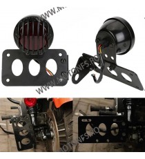 Suport numar inmatriculare moto lateral Stop Lateral Frana / Lampa /Universal Cafe Racer Cromat Chooper Bobber SL-001 SL-001 ...