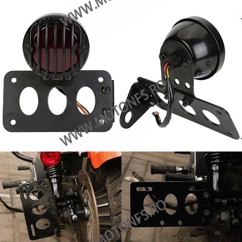 Suport numar inmatriculare moto lateral Stop Lateral Frana / Lampa /Universal Cafe Racer Chooper Bobber SL-001 SL-001  Stopur...