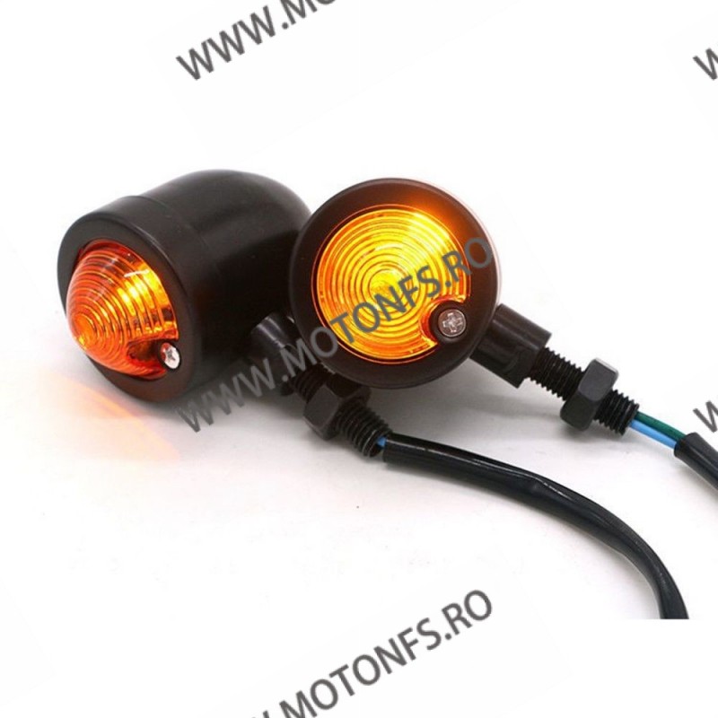 Set 2 Buc Semnale Semnalizatoare Bullet Grid Moto Cafe Racer Bobber Chopper Retro 5GDQ 5GDQ  Semnal Universale Cafe Racer Cho...