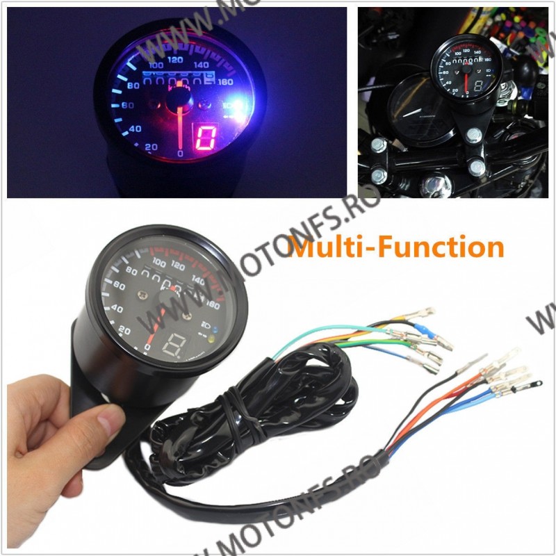 Bord electronic moto LED LCD kilometraj digital universal Cafe Racer motocicleta FK9X FK9X  Kilometraj Universal 95,00 lei 95...