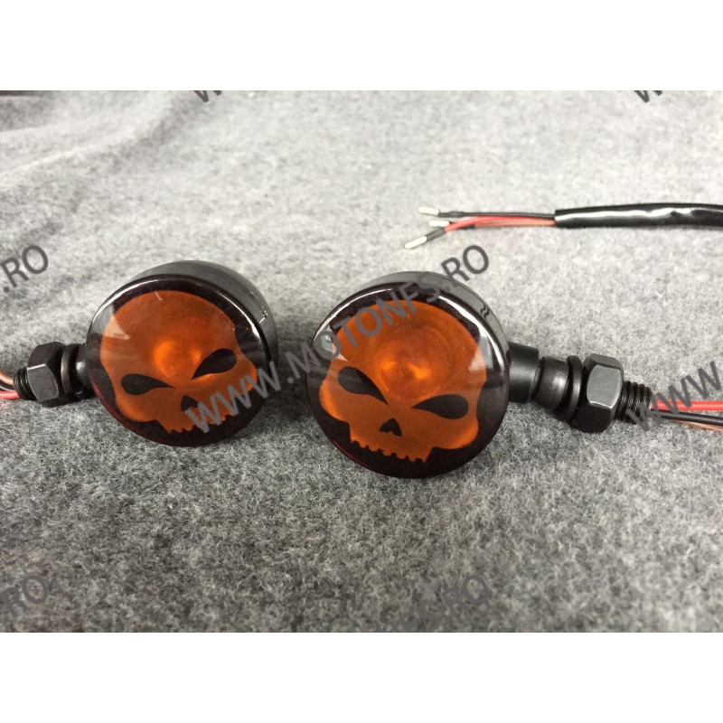 Set 2 Buc Semnale Semnalizatoare Bullet Grid Moto Cafe Racer Bobber Chopper Retro AR3P AR3P  Semnal Universale Cafe Racer Cho...