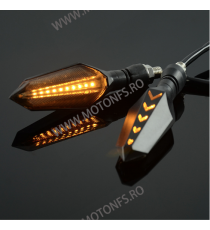 Set 2 Buc Semnalizari Omologat ( E11 ) moto semnal ascendent LED flexibile, Semnalizari motociclete Led, semnalizari led dina...