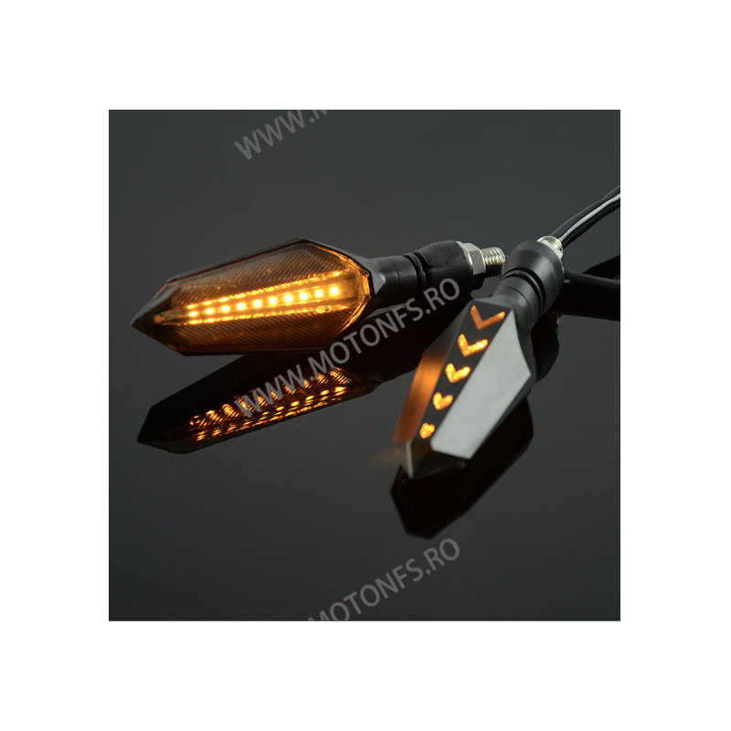 Set 2 Buc Semnalizari Omologat ( E11 ) moto semnal ascendent LED flexibile, Semnalizari motociclete Led, semnalizari led dina...