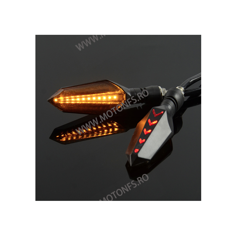 Set 2 Buc Semnalizari Omologat ( E11 ) moto semnal ascendent LED flexibile, Semnalizari motociclete Led, semnalizari led dina...