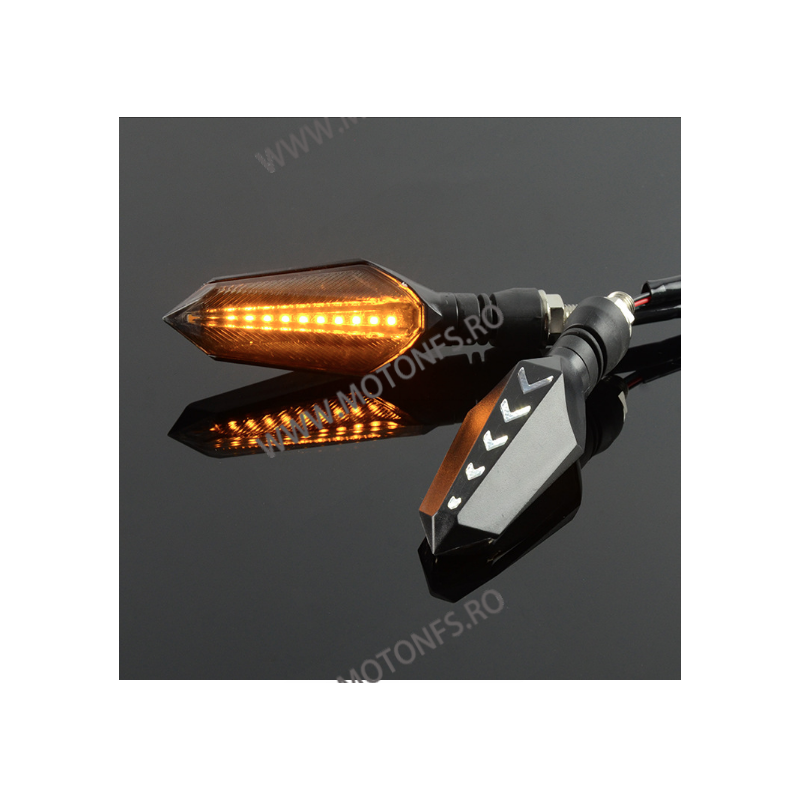 Set 2 Buc Semnalizari Omologat ( E11 ) moto semnal ascendent LED flexibile, Semnalizari motociclete Led, semnalizari led dina...