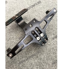 Suport numar Rabatabil CNC + Lumina LED  Negru / motocicleta / scuter / atv / universal 1TE9DM 1TE9DM  Suport Numar Universal...