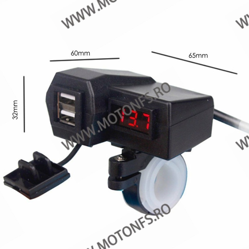 Incarcator USB Dublu , Si Voltmetru Moto LED Rosu NSLWB3 NSLWB3  Voltmetru / Prize Moto 65,00 lei 65,00 lei 54,62 lei 54,62 lei