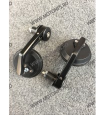 Set 2 bucati Oglinzi pentru capatul de ghidon Negre UNIVERSALE MOTO SCUTER ATV HONDA YAMAHA SUZUKI KAWASAKI DUCATI BMW TRIUMP...
