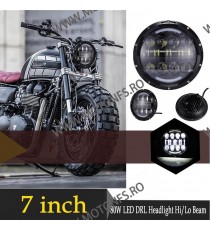 FAR 7 (INCH) LED MOTO / AUTO Omologat E9 Cafe Racer Chopper, Bobber HARLEY DAVIDSON/ JEEP /HUMMER MS-HL80BB-C MS-HL80BB-C  Fa...