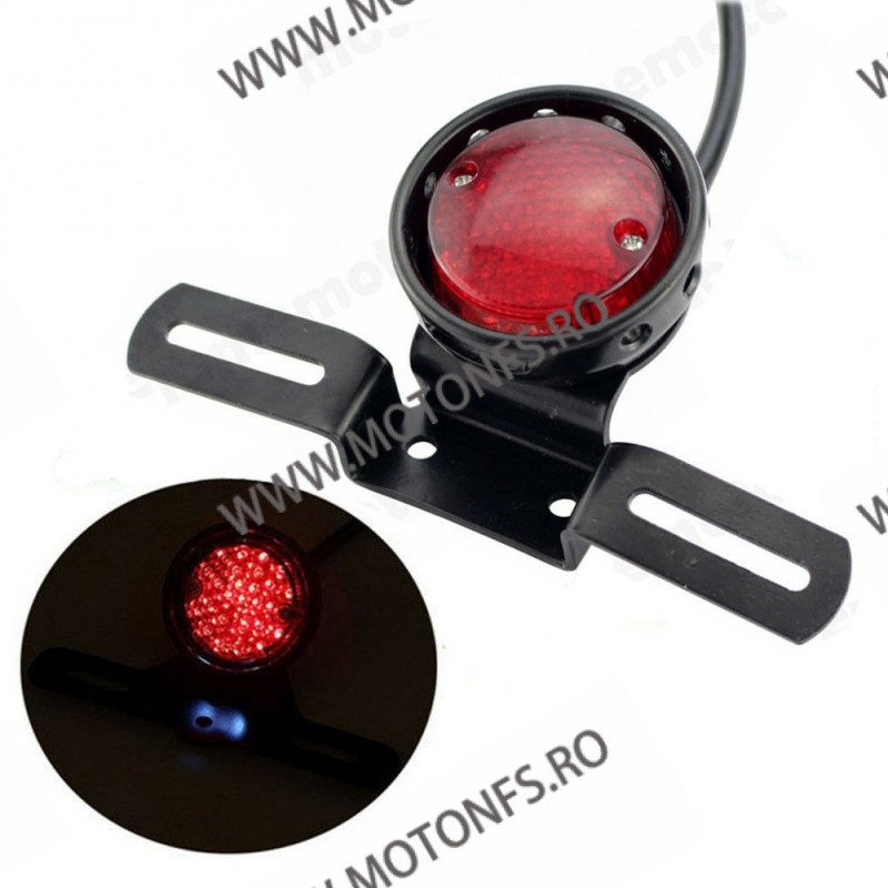 Stop Frana / Lampa Spate Suport Numar Cu Lumina Moto Universal Cafe Racer Choper Yamaha Kawasaki Honda Suzuki M5PH3  Stop 65,...