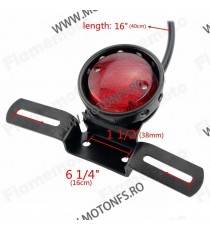 Stop Frana / Lampa Spate Suport Numar Cu Lumina Moto Universal Cafe Racer Choper Yamaha Kawasaki Honda Suzuki M5PH3  Stop 65,...