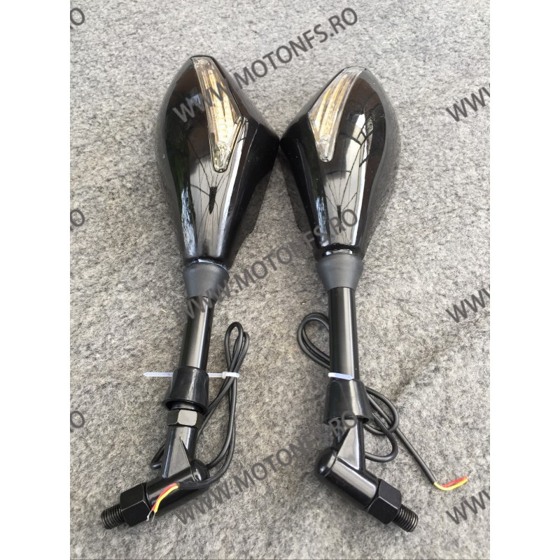 SET 2 BUC OGLINZI UNIVERSAL MOTO CU SEMNAL INTEGRAT M10 ( PE LED