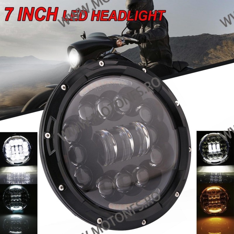 7 Inch Far Moto Omologat E9 Cafe Racer Chopper, Bobber HARLEY DAVIDSON E9FAH MS-HL90BB  Faruri Moto Universale 240,00 lei 240...