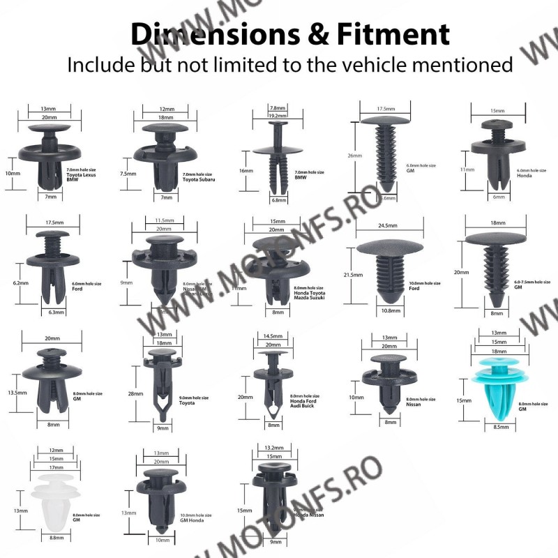 SET HE21-299PCS CLIPSURI CLEME AUTO DE PLASTIC Z7MIB HE21-299PCS  Clipsuri 84,00 RON 84,00 RON 70,59 RON 70,59 RON