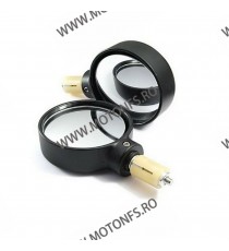 Set 2 oglinzi retrovizoare moto cap ghidon Negru ORM0574 UNIVERSALE MOTO SCUTER ATV HONDA YAMAHA SUZUKI KAWASAKI DUCATI ORM94...