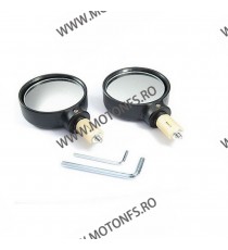 Set 2 oglinzi retrovizoare moto cap ghidon Negru ORM0574 UNIVERSALE MOTO SCUTER ATV HONDA YAMAHA SUZUKI KAWASAKI DUCATI ORM94...