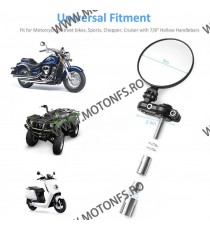 Set 2 oglinzi retrovizoare Reglabil moto cap ghidon Negru UNIVERSALE MOTO SCUTER ATV HONDA YAMAHA SUZUKI KAWASAKI DUCATI BMW ...