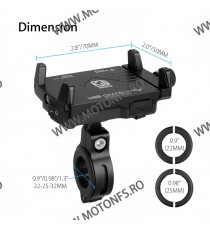 Suport telefon gps moto cu incarcatoare rapide USB fixare pe ghidon - Negre FE0CN FE0CN  Suport Telefon & GPS 99,00 lei 99,00...